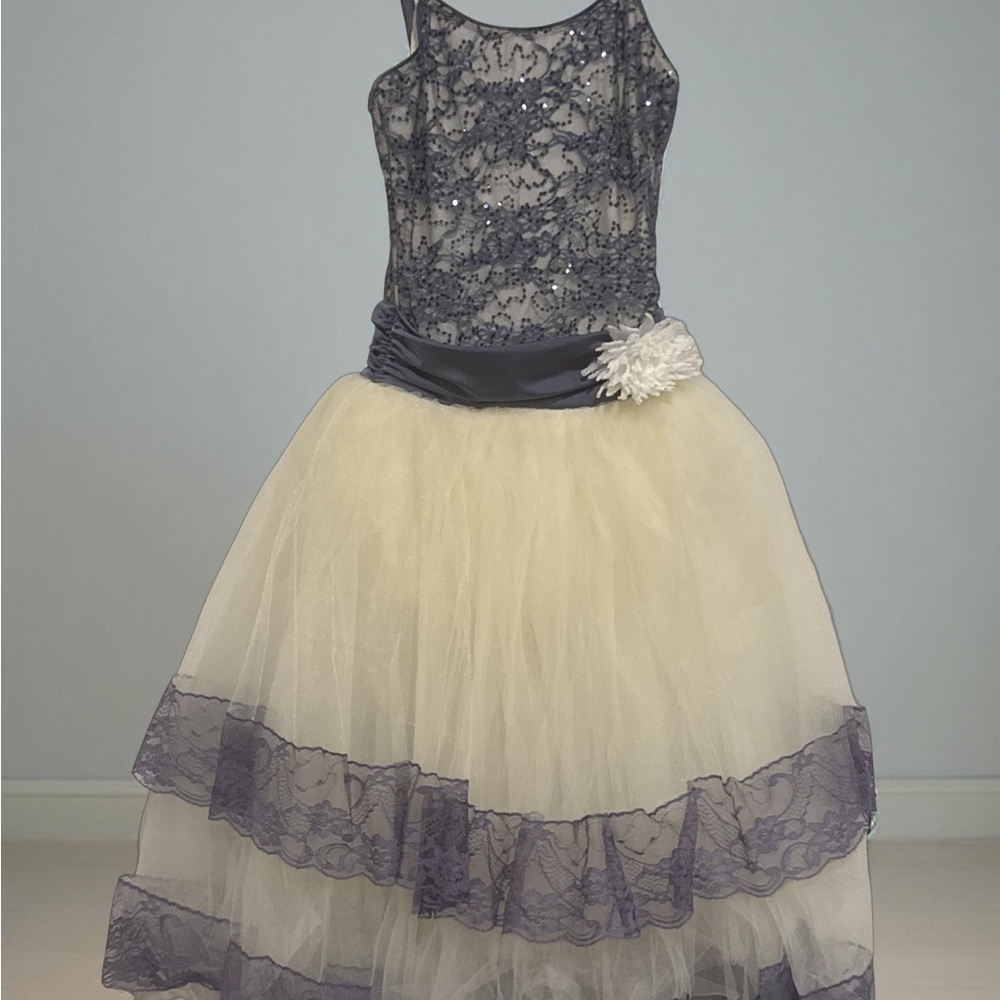 Revolution Sequined Lace Kids Costume in Navy and Cream